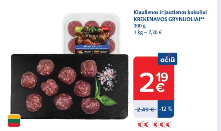 Kiaulienos ir jautienos kukuliai KREKENAVOS GRYNUOLIAI, 300 g