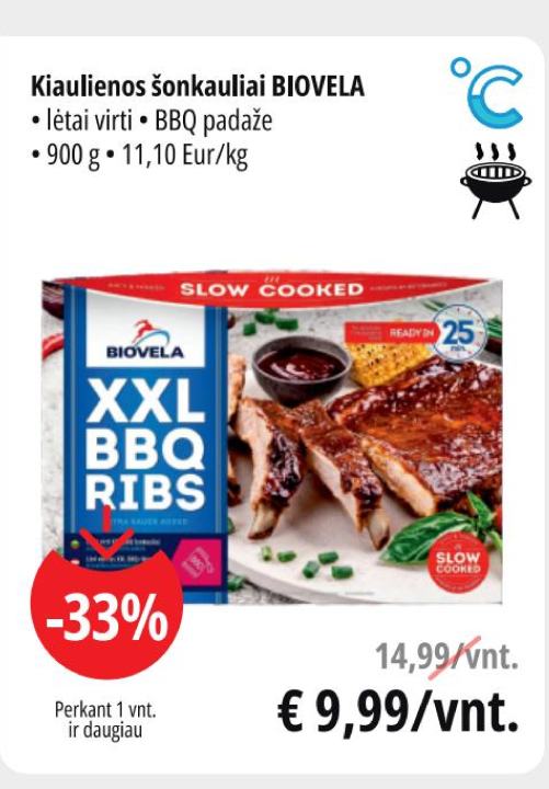 Kiaulienos šonkauliai BIOVELA, 900 g