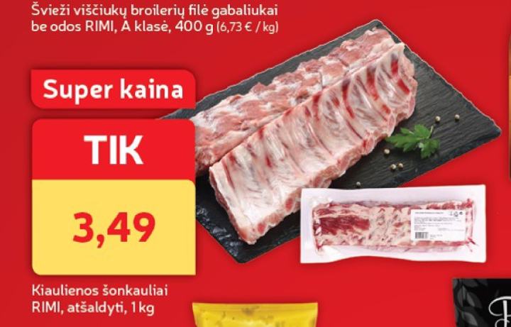 Kiaulienos šonkauliai RIMI, 1 kg