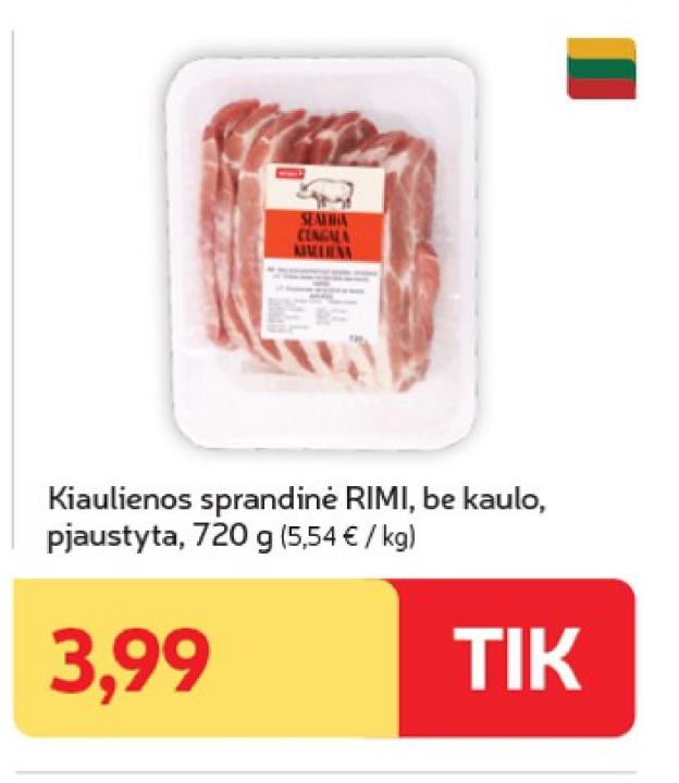 Kiaulienos sprandinė RIMI, 720 g