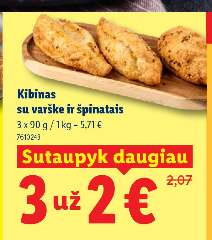 Kibinas su varške ir špinatais, 3 x 90 g