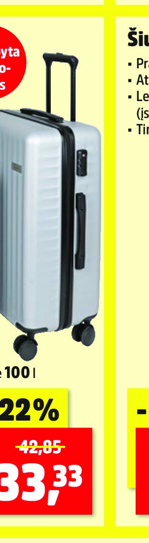 Kietas lagaminas, 100 l