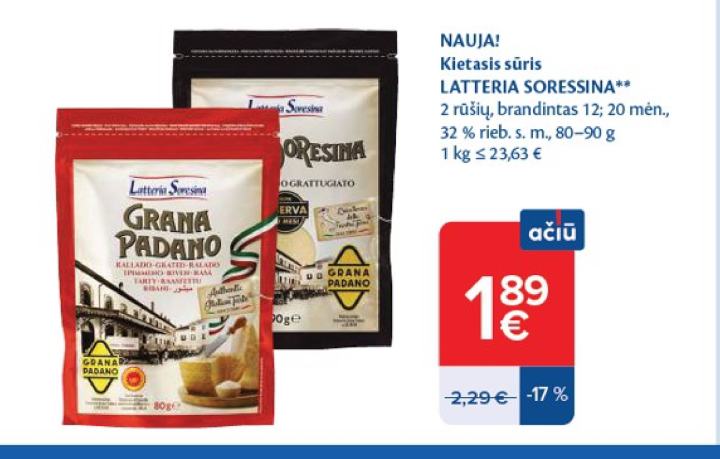 Kietasis sūris LATTERIA SORESSINA, 90 g