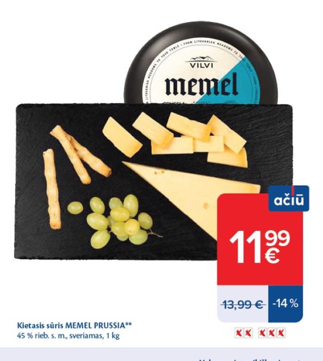 Kietasis sūris MEMEL PRUSSIA, 1 kg