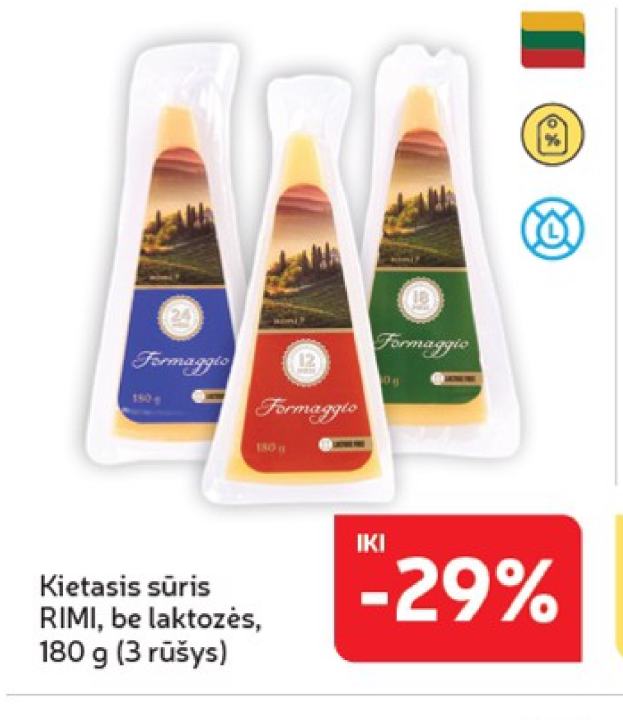 Kietasis sūris RIMI, 180 g