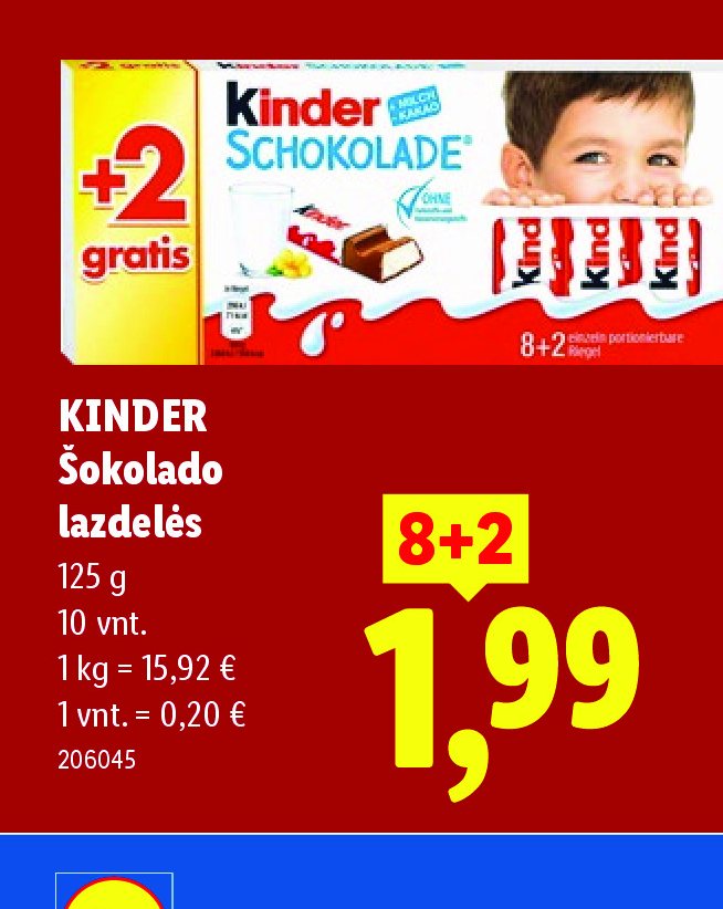 KINDER Šokolado lazdelės, 125 g