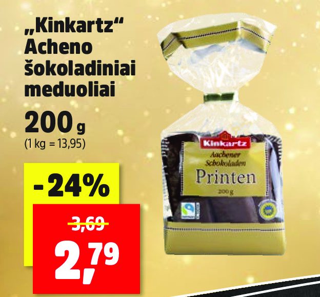 „Kinkartz“ Acheno šokoladiniai meduoliai, 200 g