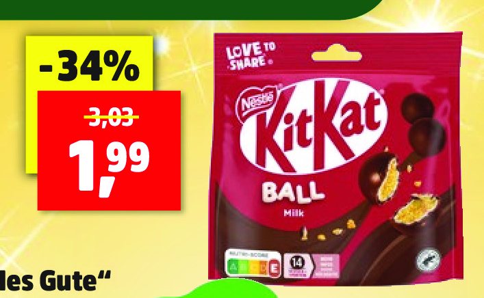 „KitKat Balls Milk“, 130 g