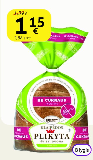 KLAIPĖDOS plikyta duona, 380 g - 400 g
