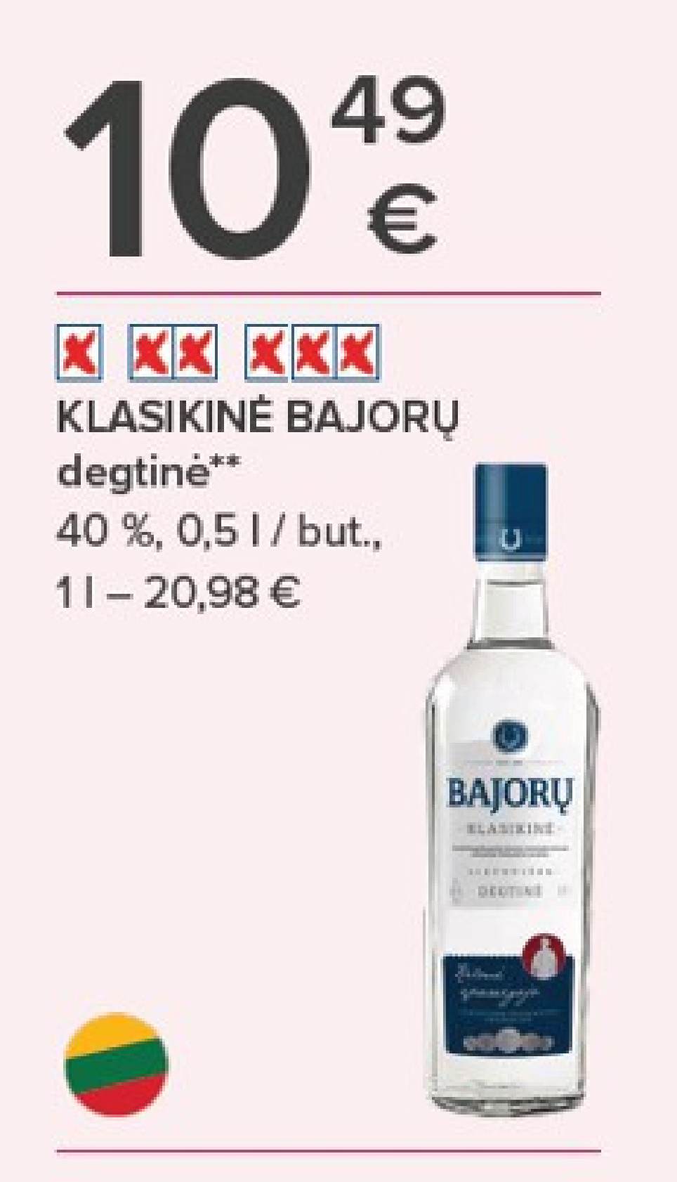 KLASIKINĖ BAJORŲ degtinė, 0.5 l