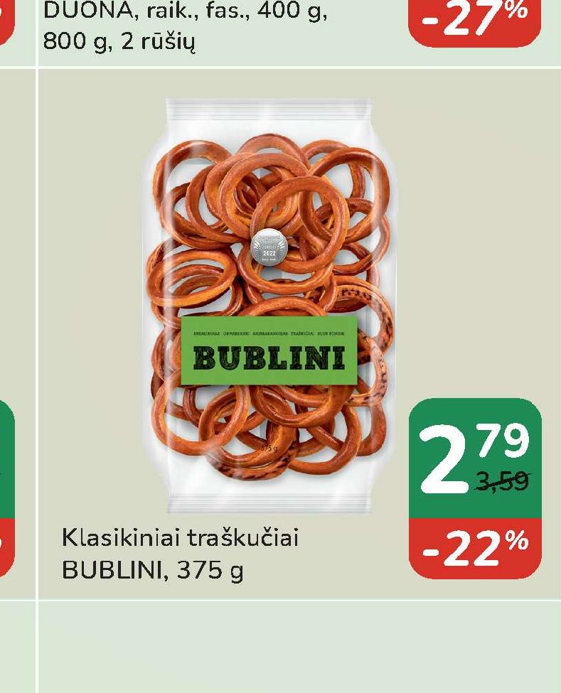 Klasikiniai traškučiai BUBLINI, 375 g