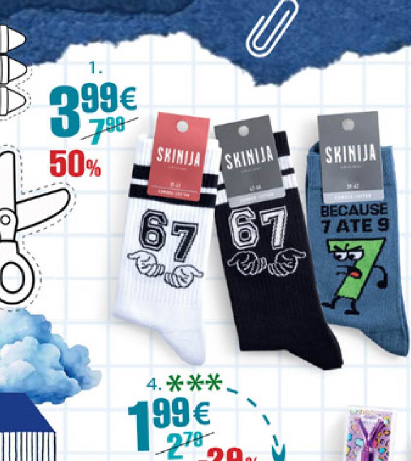 Kojinės SKINIJA 67, 1 pora