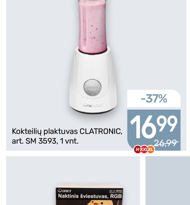 Kokteilių plaktuvas CLATRONIC, 1 vnt