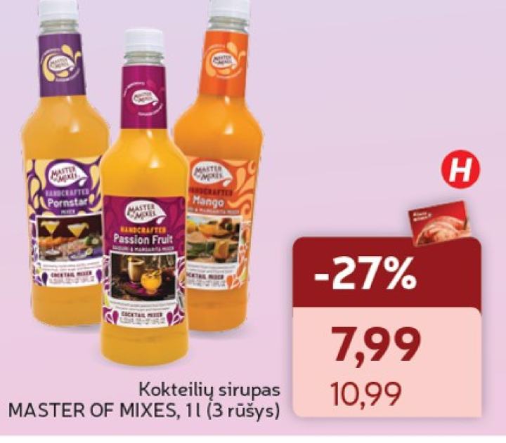 Kokteilių sirupas MASTER OF MIXES, 1 l