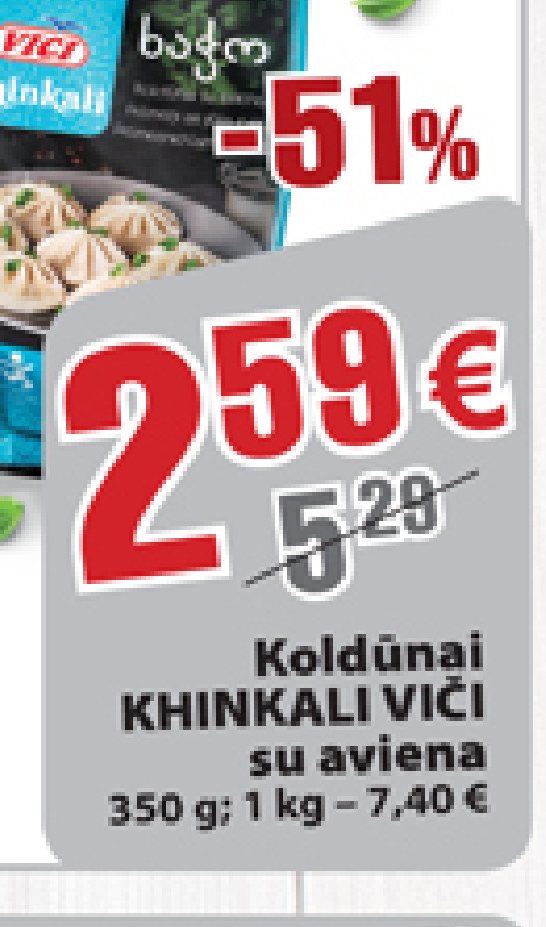 Koldūnai KHINKALI VIČI su aviena, 350 g