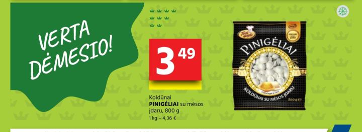 Koldūnai PINIGĖLIAI su mėsos įdaru, 800 g