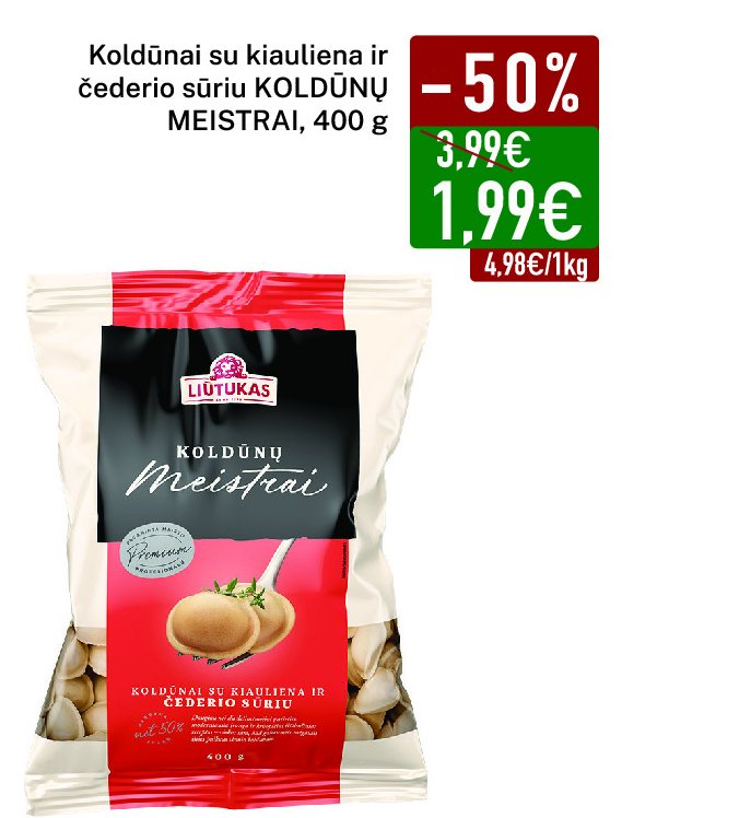 Koldūnai su kiauliena ir čederio sūriu KOLDŪNŲ MEISTRAI, 400 g