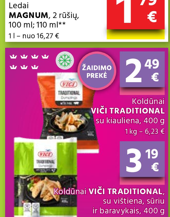 Koldūnai VIČI TRADICIONAL, 400 g