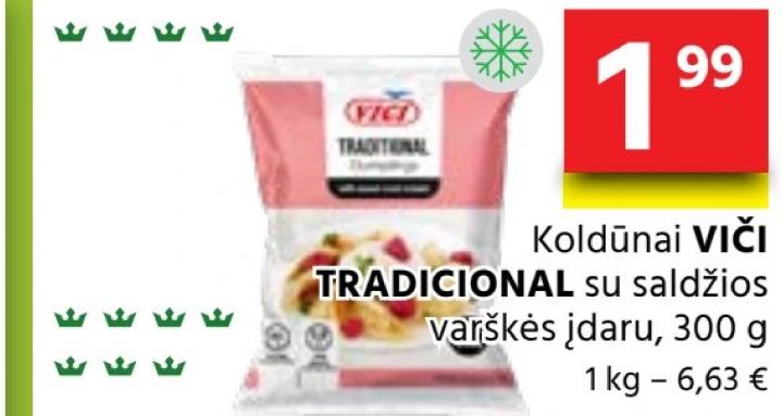Koldūnai VIČI TRADITIONAL su saldžios varškės įdaru, 300 g