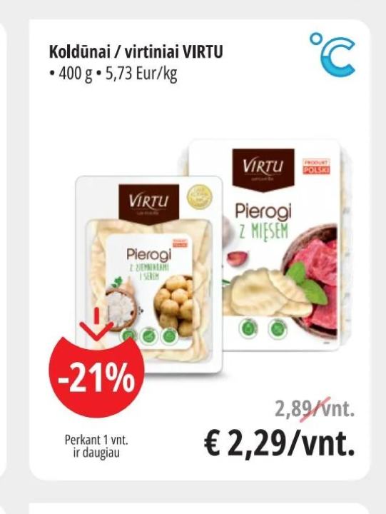 Koldūnai / virtiniai VIRTU, 400 g