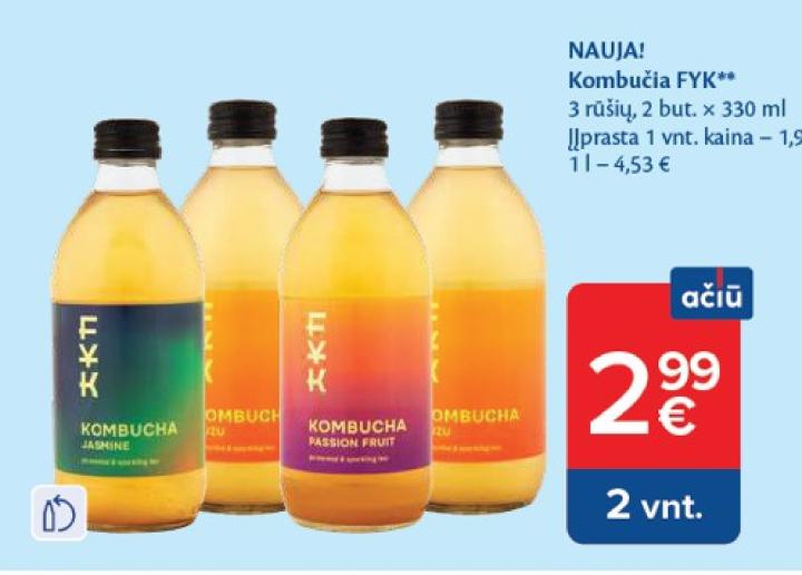 Kombučia FYK, 330 ml