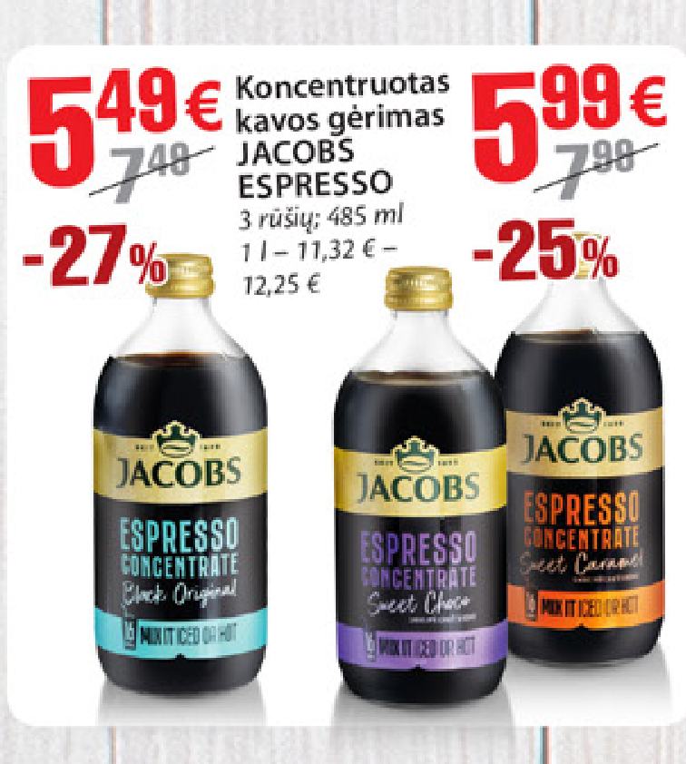 Koncentruotas kavos gėrimas JACOBS ESPRESSO, 485 ml