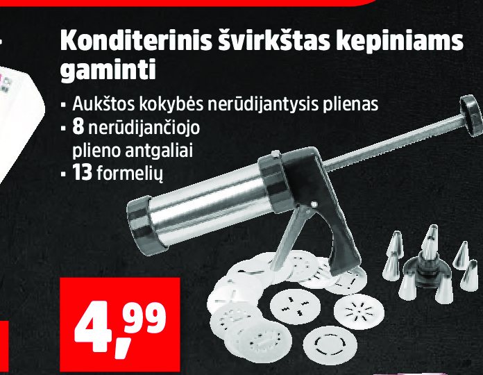 Konditerinis švirkštas kepiniams gaminti