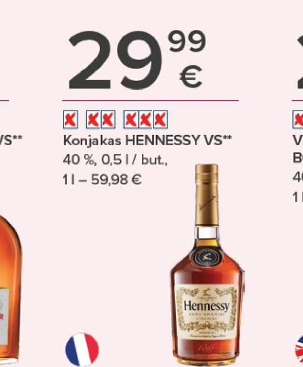 Konjakas HENNESSY VS, 0.5 l