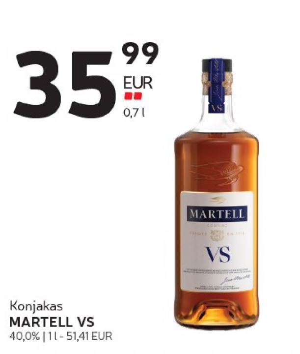 Konjakas MARTELL VS, 0.7 l