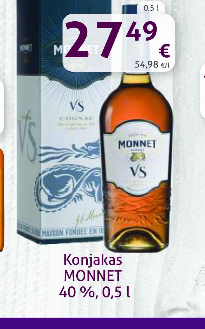 Konjakas MONNET, 0.5 l
