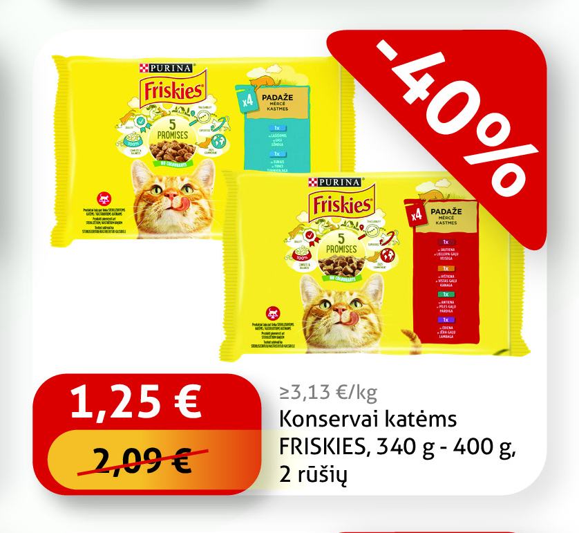 Konservai katėms FRISKIES, 340 g - 400 g