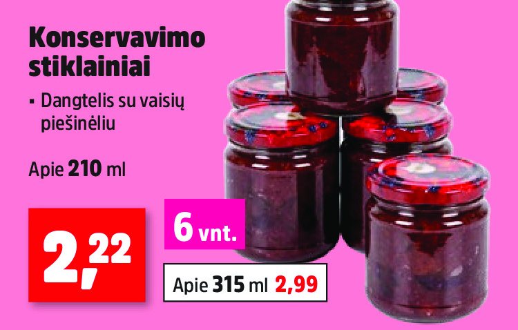 Konservavimo stiklainiai, 210 ml