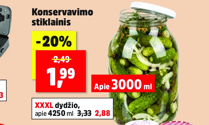 Konservavimo stiklainis, 3000 ml