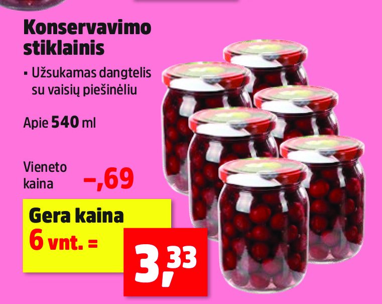 Konservavimo stiklainis, 540 ml