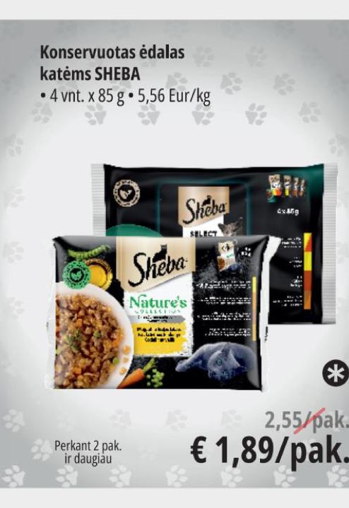 Konservuotas ėdalas katėms SHEBA, 4 vnt