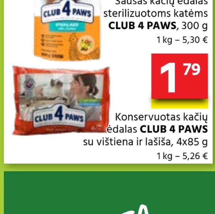 Konservuotas kačių ėdalas CLUB 4 PAWS, 4 x 85 g