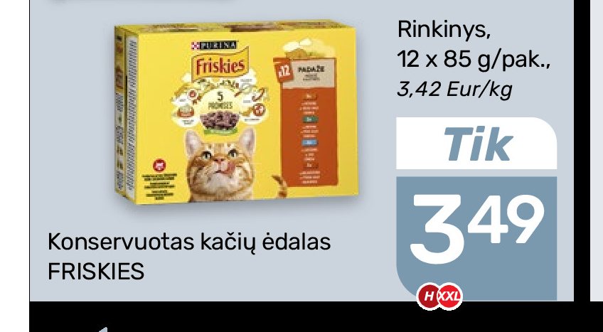 Konservuotas kačių ėdalas FRISKIES, 12 x 85 g