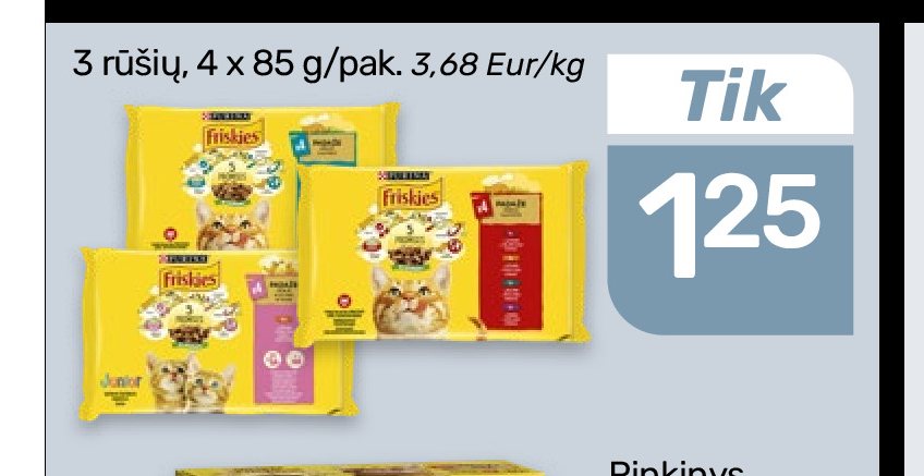 Konservuotas kačių ėdalas FRISKIES, 4 x 85 g