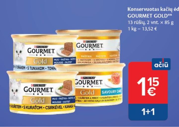Konservuotas kačių ėdalas GOURMET GOLD, 2 vnt
