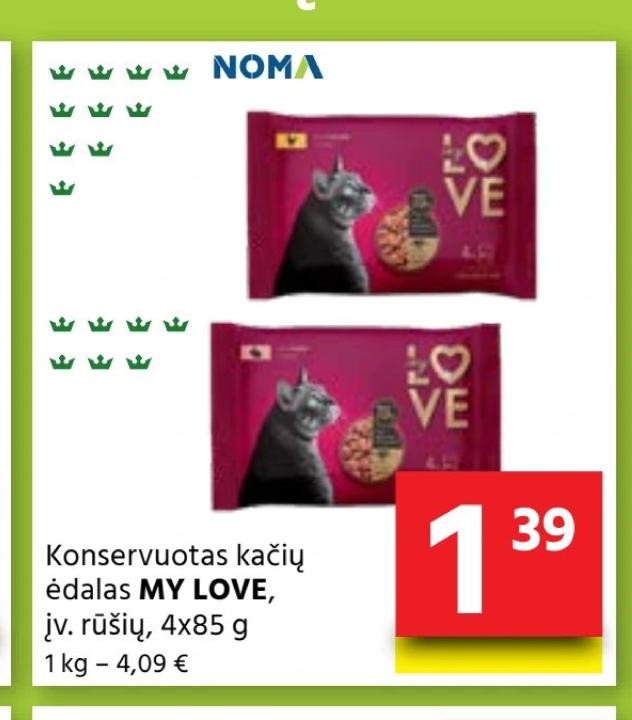 Konservuotas kačių ėdalas MY LOVE, 4 x 85 g