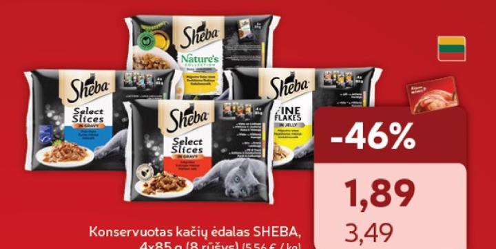 Konservuotas kačių ėdalas SHEBA, 4 x 85 g