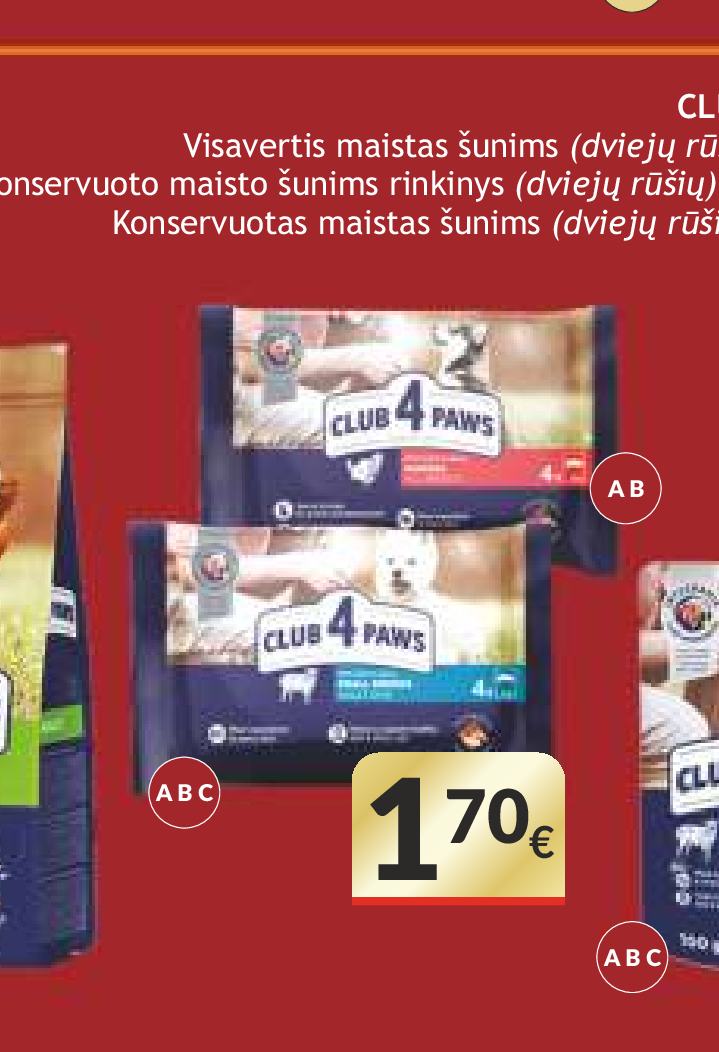 Konservuotas maistas šunims CLUB 4 PAWS, 100 g