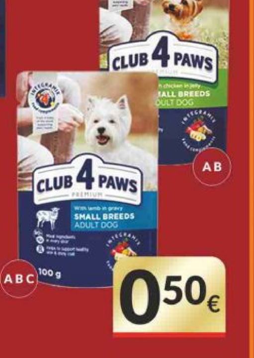 Konservuotas maistas šunims CLUB 4 PAWS Premium, 100 g