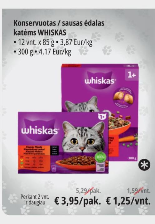 Konservuotas / sausas ėdalas katėms WHISKAS, 12 vnt