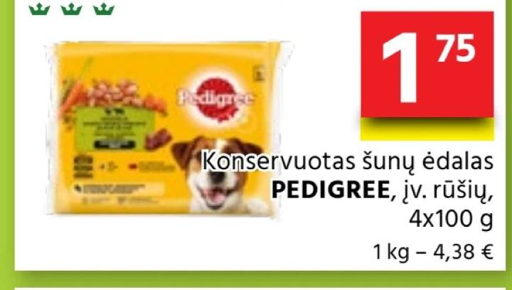 Konservuotas šunų ėdalas PEDIGREE, 4 x 100 g