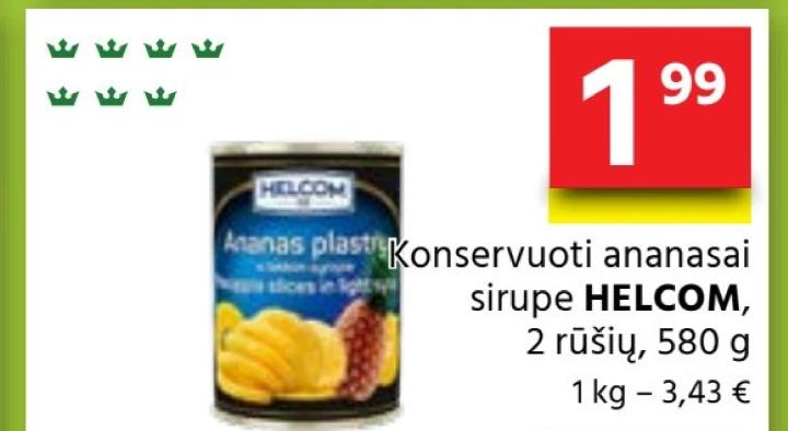 Konservuoti ananasai sirupe HELCOM, 580 g