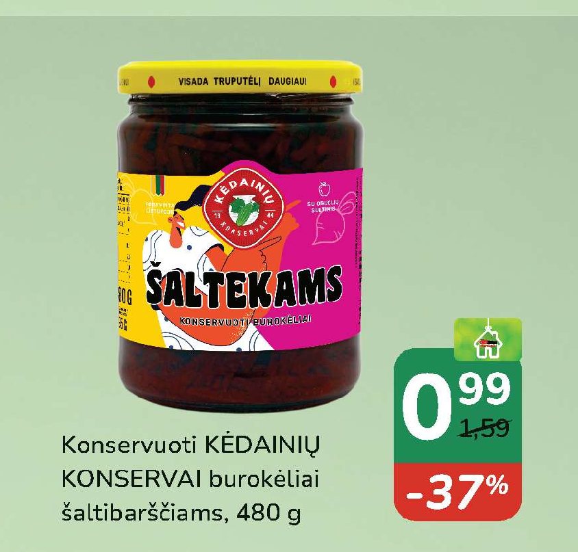 Konservuoti KĖDAINIŲ KONSERVAI burokėliai, 480 g
