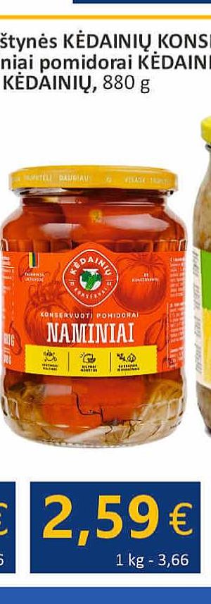 Konservuoti naminiai pomidorai KĖDAINIŲ, 680 g