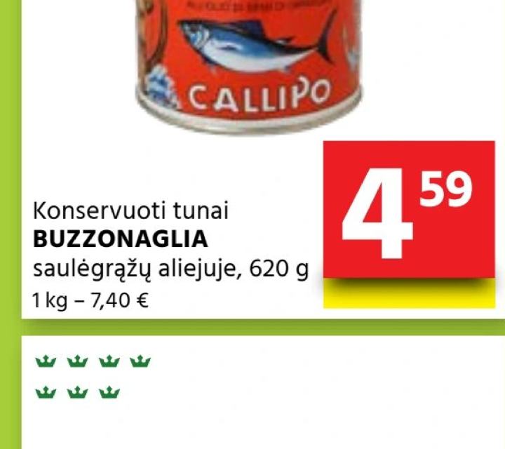 Konservuoti tunai BUZZONAGLIA, 620 g