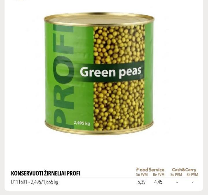 KONSERVUOTI ŽIRNELIAI PROFI, 1.655 kg